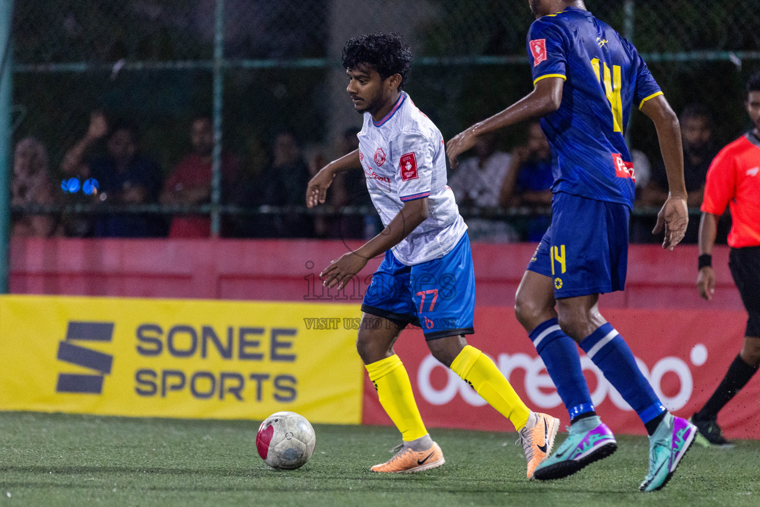 B Eydhafushi vs B Kendhoo in Day 18 of Golden Futsal Challenge 2024 was held on Thursday, 1st February 2024, in Hulhumale', Maldives Photos: Nausham Waheed, / images.mv