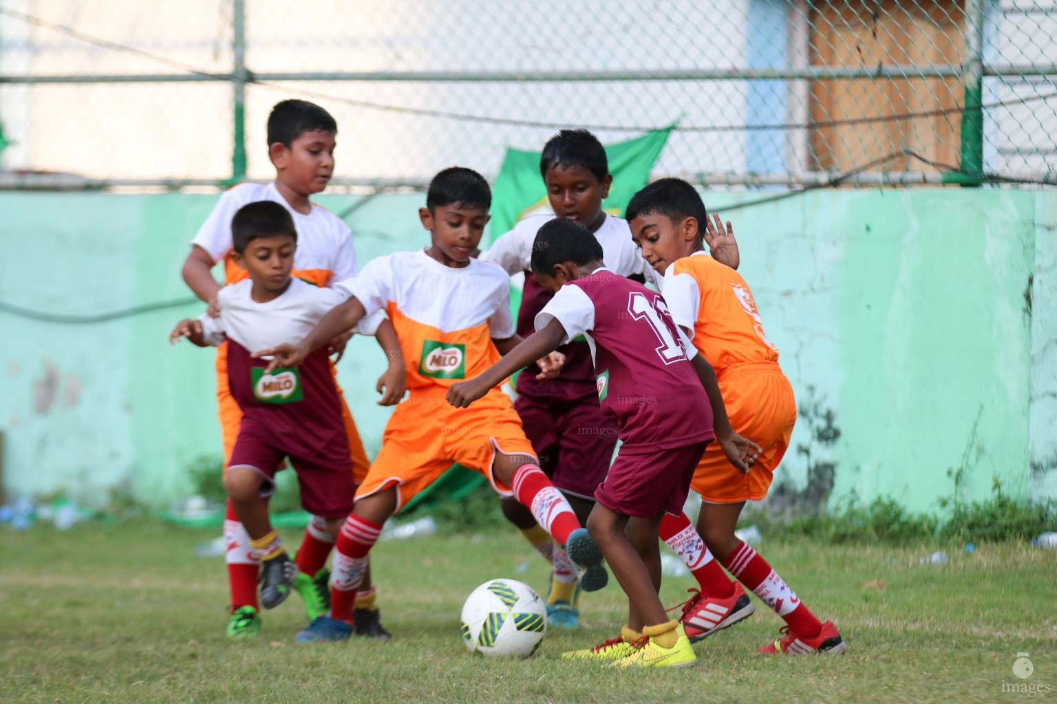 Day 1 of Milo Kids Football Festival in Male', Maldives, Thursday, April. 07, 2016.(Images.mv Photo/ Hussain Sinan).