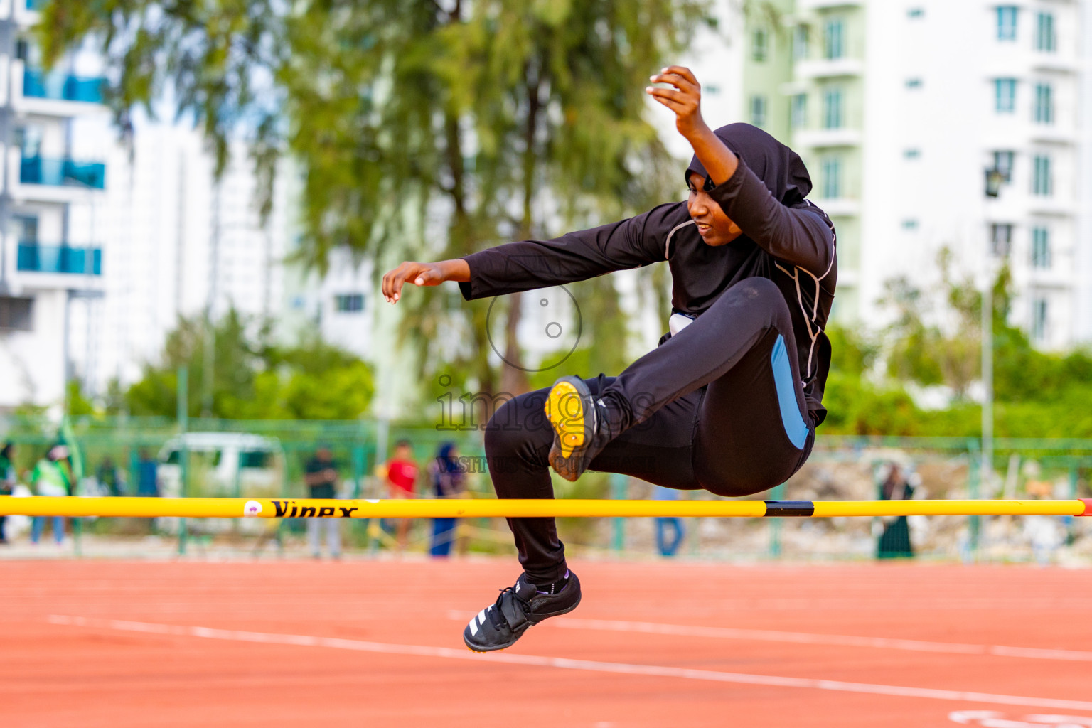 Day 2 of MWSC Interschool Athletics Championships 2024 held in Hulhumale Running Track, Hulhumale, Maldives on Sunday, 10th November 2024. 
Photos by: Hassan Simah / Images.mv