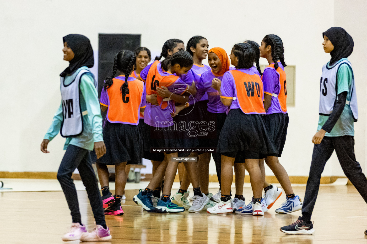 Day 9 of 24th Interschool Netball Tournament 2023 was held in Social Center, Male', Maldives on 4th November 2023. Photos: Hassan Simah / images.mv