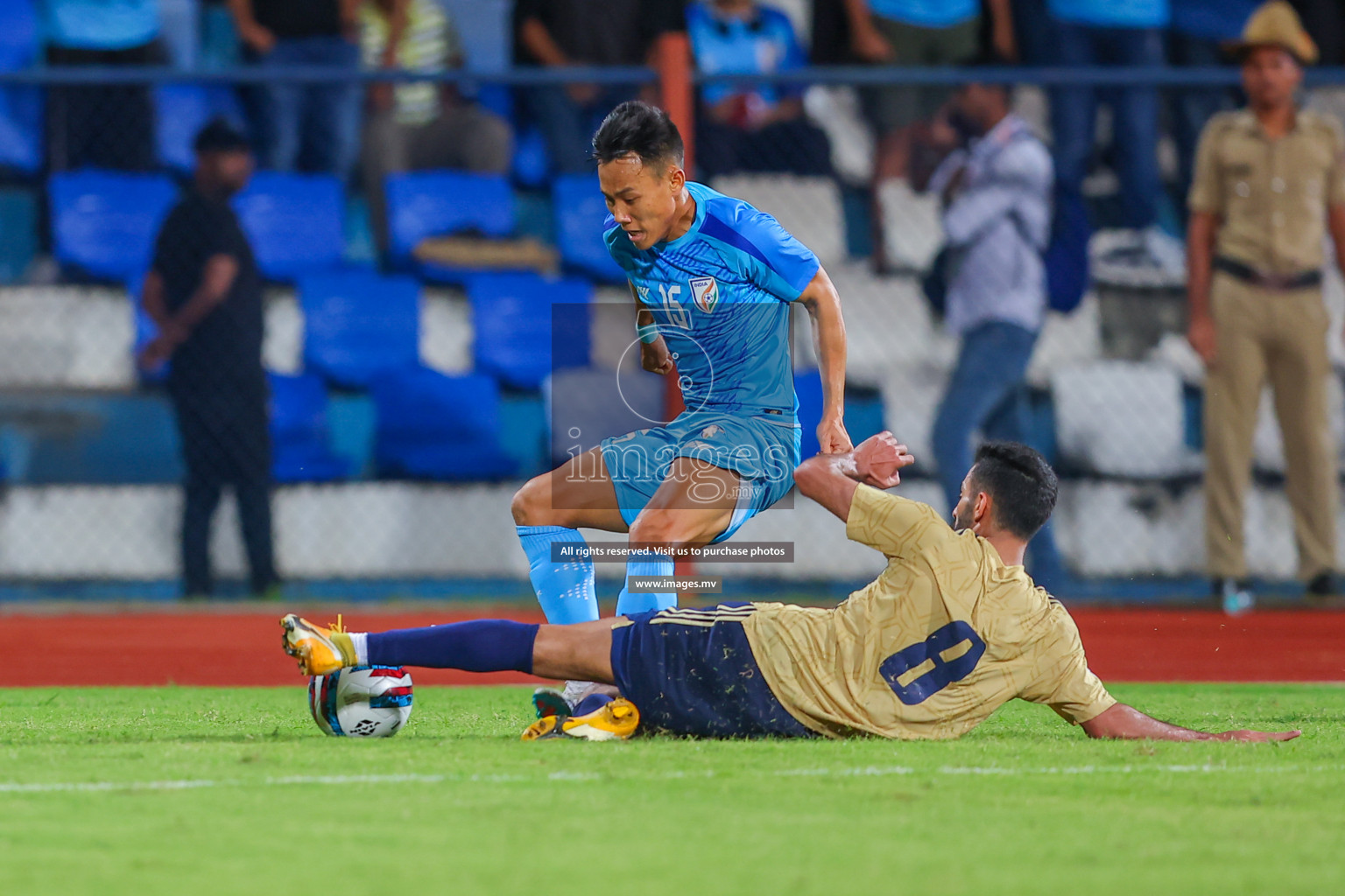 India vs Kuwait in SAFF Championship 2023 held in Sree Kanteerava Stadium, Bengaluru, India, on Tuesday, 27th June 2023. Photos: Nausham Waheed/ images.mv