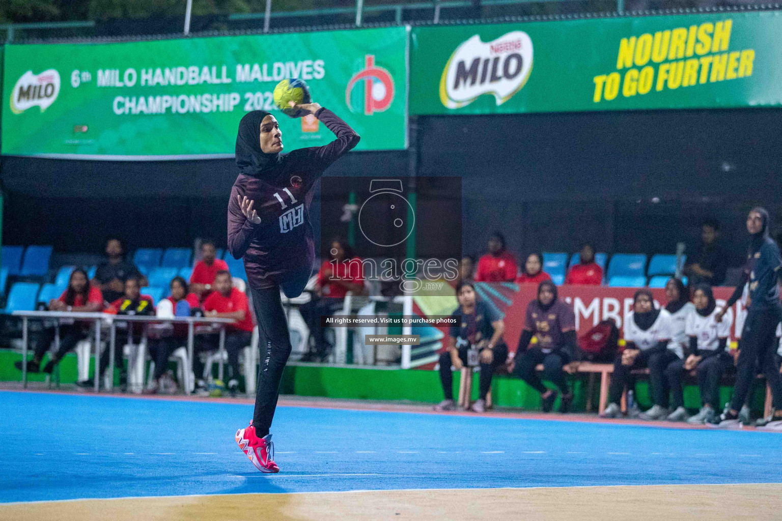 Women's Division Semi Finals of 6th MILO Handball Maldives Championship 2023 was held in National  Handball Ground, Male', Maldives on 8th June 2023 Photos: Hassan Simah / images.mv