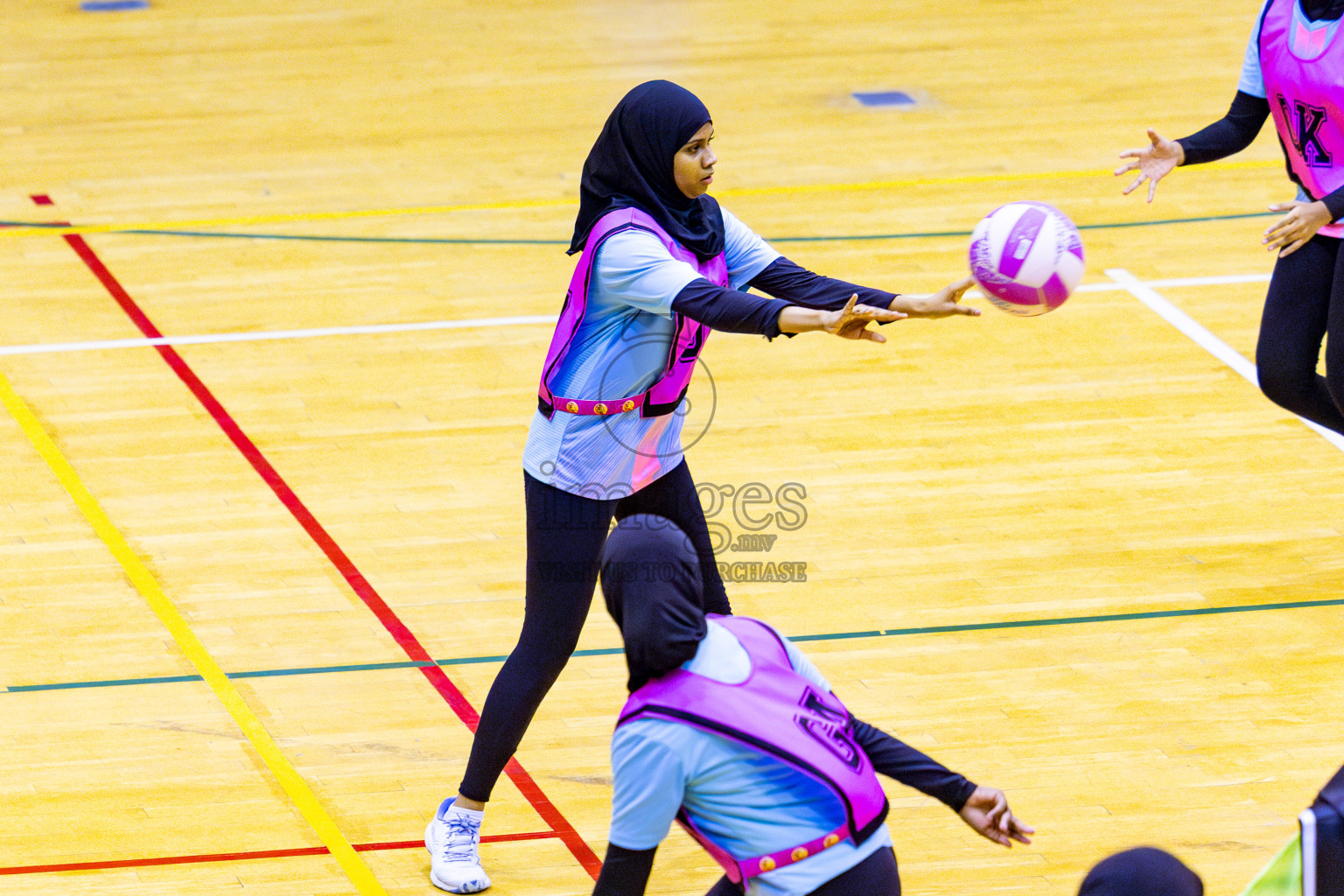 Youth United Sports Club vs SC Skylark in Day 9 of National Netball Tournament 2025 held in Social Center at Male', Maldives on Monday, 26th May 2025. Photos: Nausham Waheed / images.mv