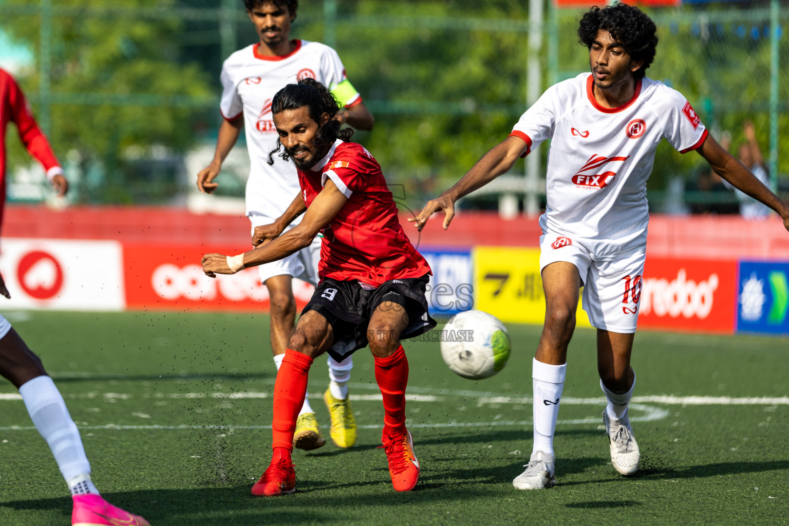 K. Huraa vs K. Himmafushi in Day 19 of Golden Futsal Challenge 2024 was held on Friday, 2nd February 2024 in Hulhumale', Maldives 
Photos: Hassan Simah / images.mv