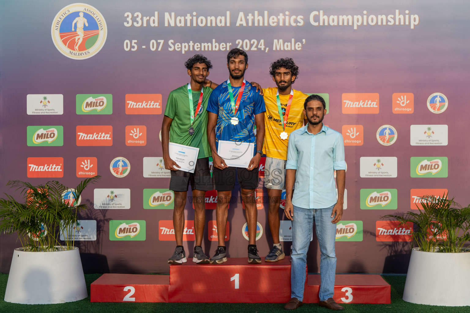 Day 3 of 33rd National Athletics Championship was held in Ekuveni Track at Male', Maldives on Saturday, 7th September 2024. Photos: Hassan Simah / images.mv