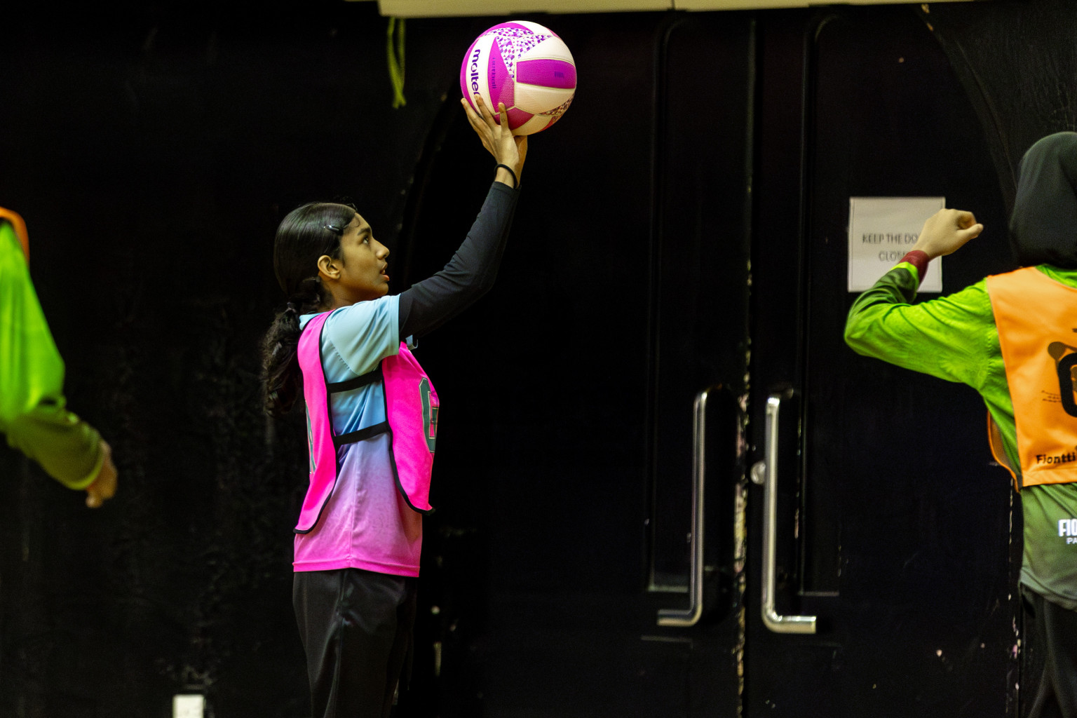Netkids A vs Fionti A Team in Day 5 of 3rd Netball Junior Championship, held at Social Center on Thursday 23rd January 2025 . Photos: Shuu Abdul Sattar / images.mv