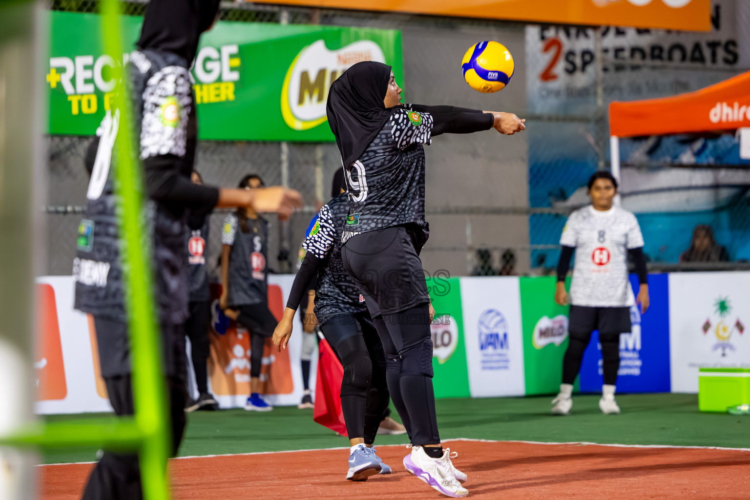 Goodies Sports Club vs Club Volleyball in Milo National Junior Volleyball Championship 2025 Day 4 was held on Tuesday, 25th November 2025 at Ekuveni Turf Court Male', Maldives. Photos: Nausham Waheed / images.mv