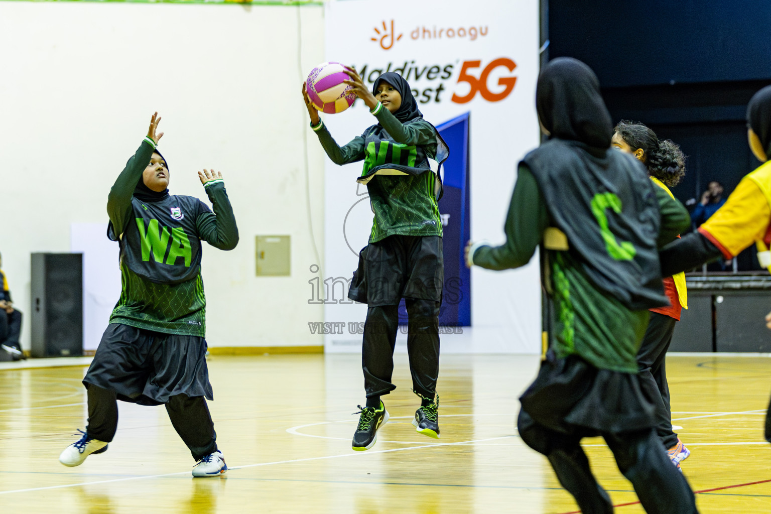 Day 1 of Inter-School Netball Tournament 2025 was held in Social Center Indoor Hall on Saturday, 18th October 2025. Photos: Areef Adam / images.mv