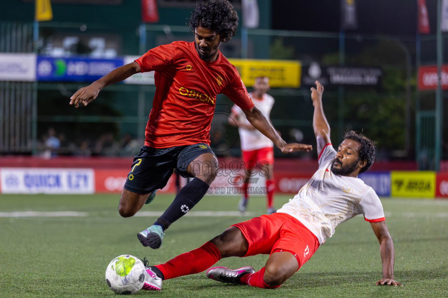 H.Dh Naivaadhoo vs H.Dh Kulhudhuffushi in Day 6 of Golden Futsal Challenge 2024 was held on Saturday, 20th January 2024, in Hulhumale', Maldives Photos: Mohamed Mahfooz Moosa / images.mv