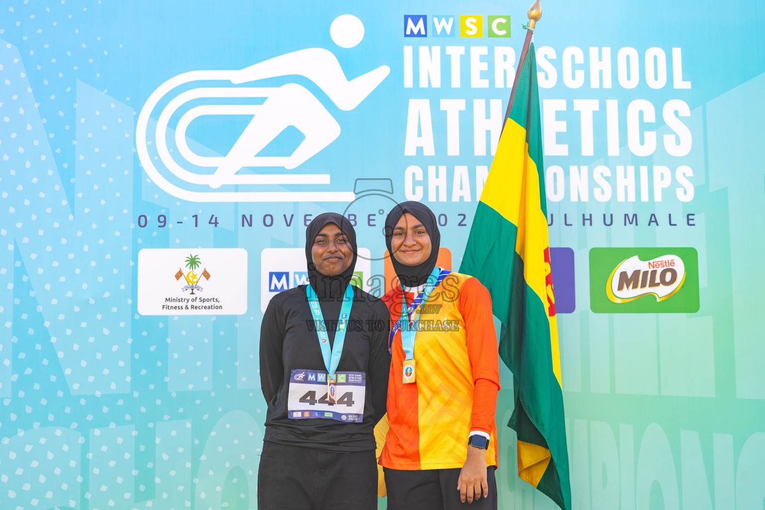 Day 6 of MWSC Interschool Athletics Championships 2024 held in Hulhumale Running Track, Hulhumale, Maldives on Thursday, 14th November 2024. Photos by: Ismail Thoriq / Images.mv