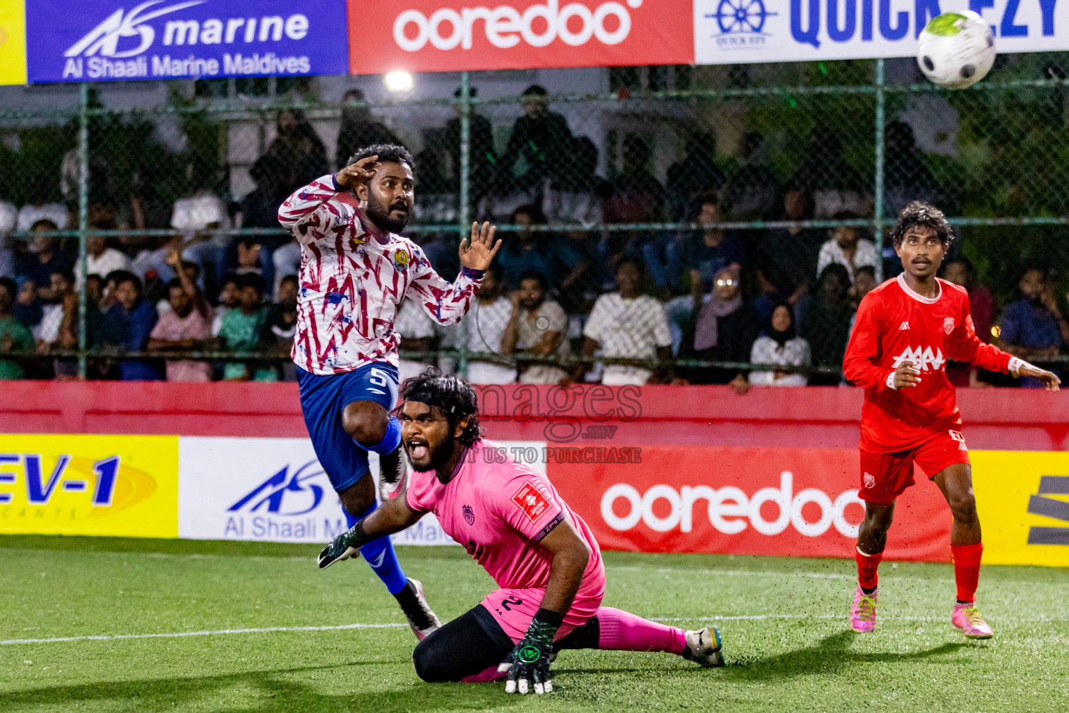 GA. Nilandhoo vs GA. Kondey in Day 19 of Golden Futsal Challenge 2024 was held on Friday, 2nd February 2024 in Hulhumale', Maldives 
Photos: Hassan Simah / images.mv