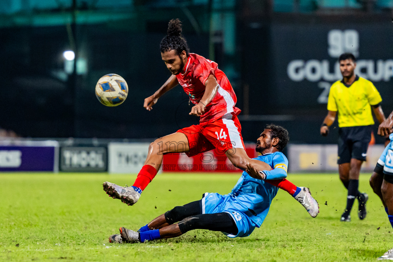 Addu City vs R Alifushi in Semi Finals of Gold Cup 2024 held at National Football Stadium on Saturday, 21st December 2024. Photos: Nausham Waheed / Images.mv