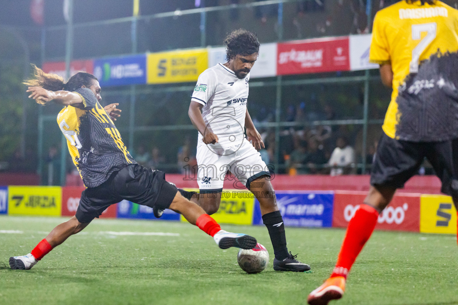 M Muli vs M Naalaafushi in Day 22 of Golden Futsal Challenge 2024 was held on Monday , 5th February 2024 in Hulhumale', Maldives Photos: Nausham Waheed / images.mv