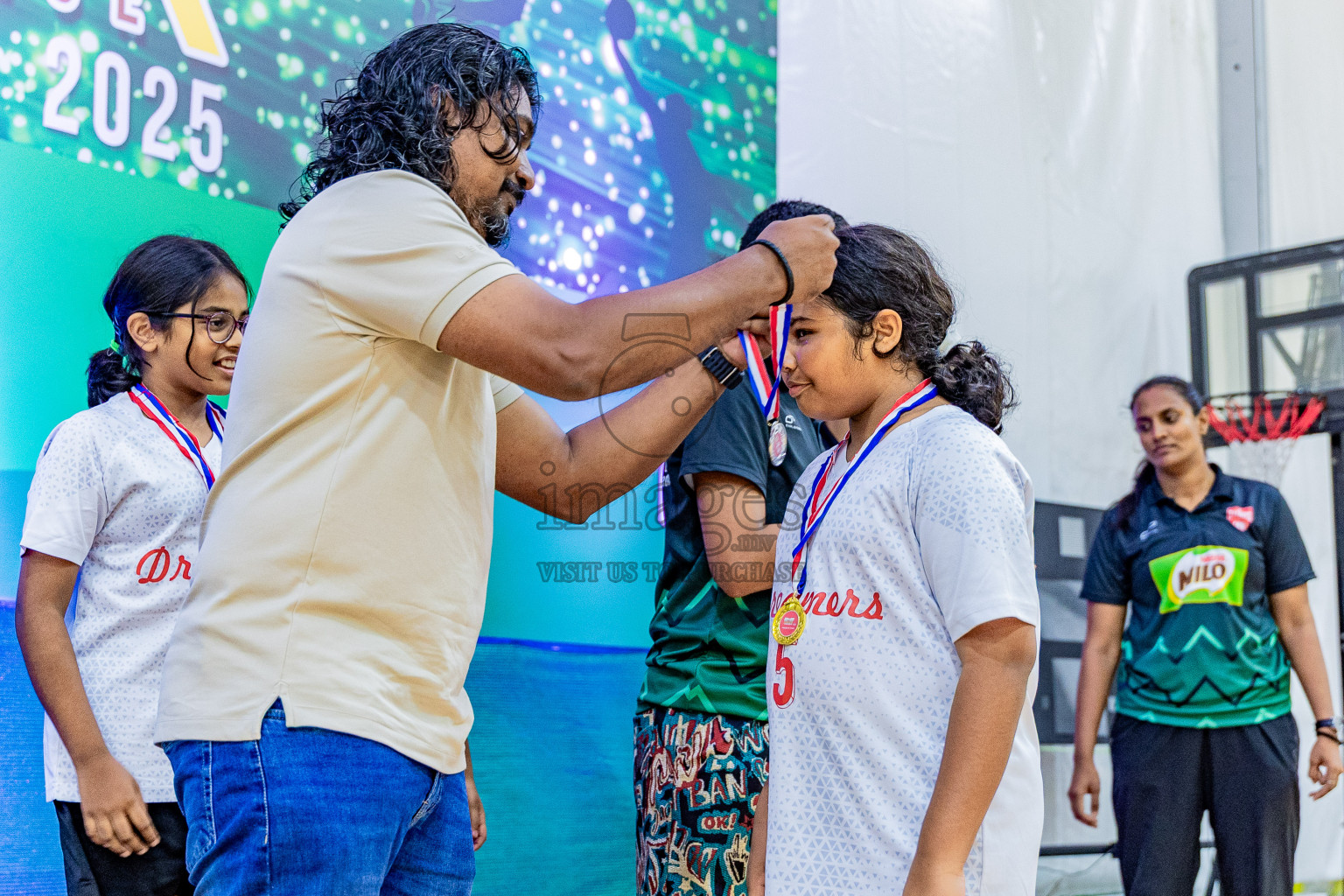 Day 3 of Milo 5 x 5 Junior Challenge 2025 - Basketball tournament held in Basketball Training Center, Male', Maldives on Saturday, 11th October 2025. Photos by: Nausham Waheed, Areef Adam / Images.mv