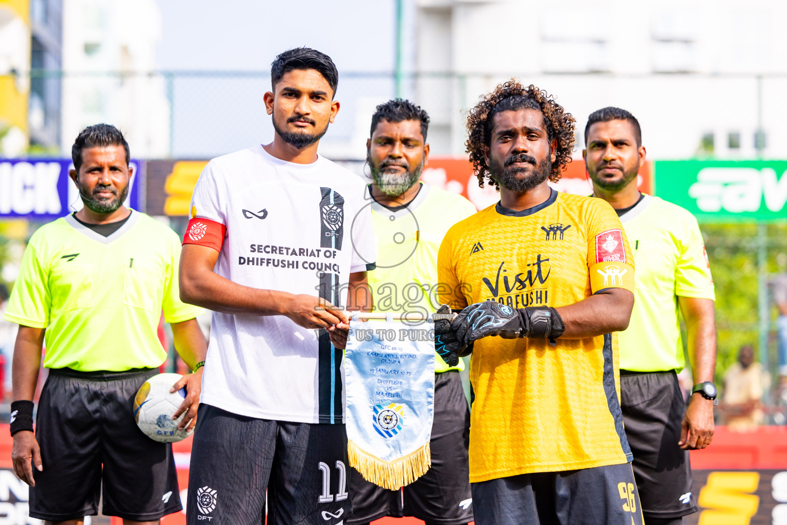K Dhiffushi vs K Maafushi in Day 15 of Golden Futsal Challenge 2025 was held on Sunday, 19th January 2025, in Hulhumale', Maldives. Photos: Nausham Waheed / images.mv