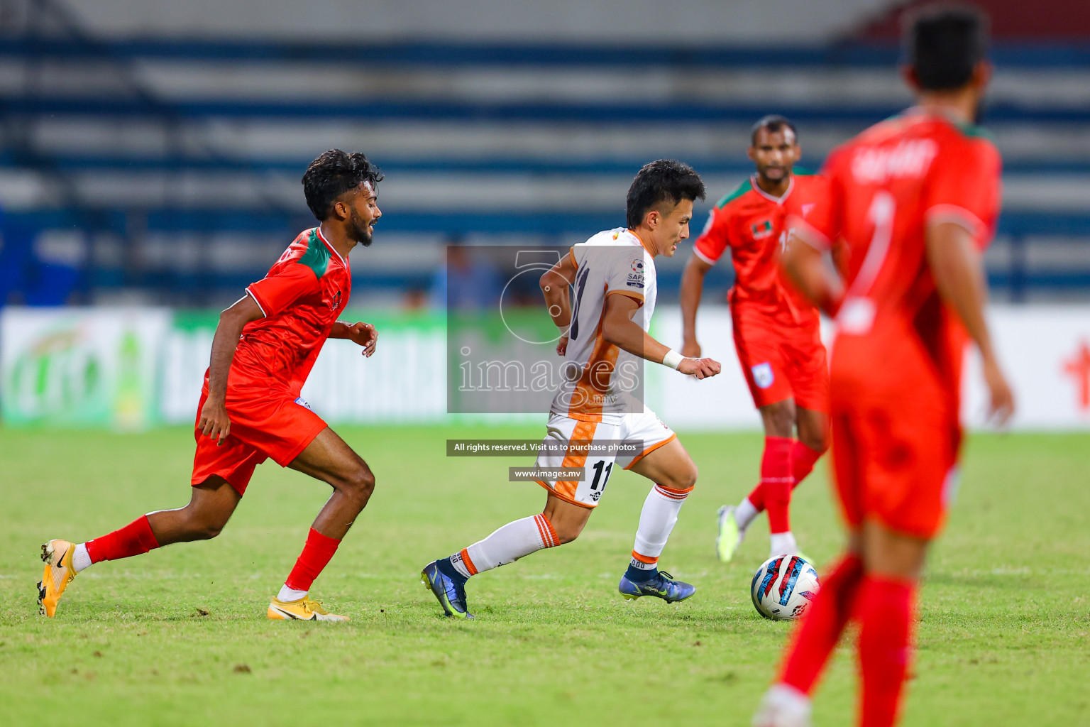 Bhutan vs Bangladesh in SAFF Championship 2023 held in Sree Kanteerava Stadium, Bengaluru, India, on Wednesday, 28th June 2023. Photos: Nausham Waheed, Hassan Simah / images.mv