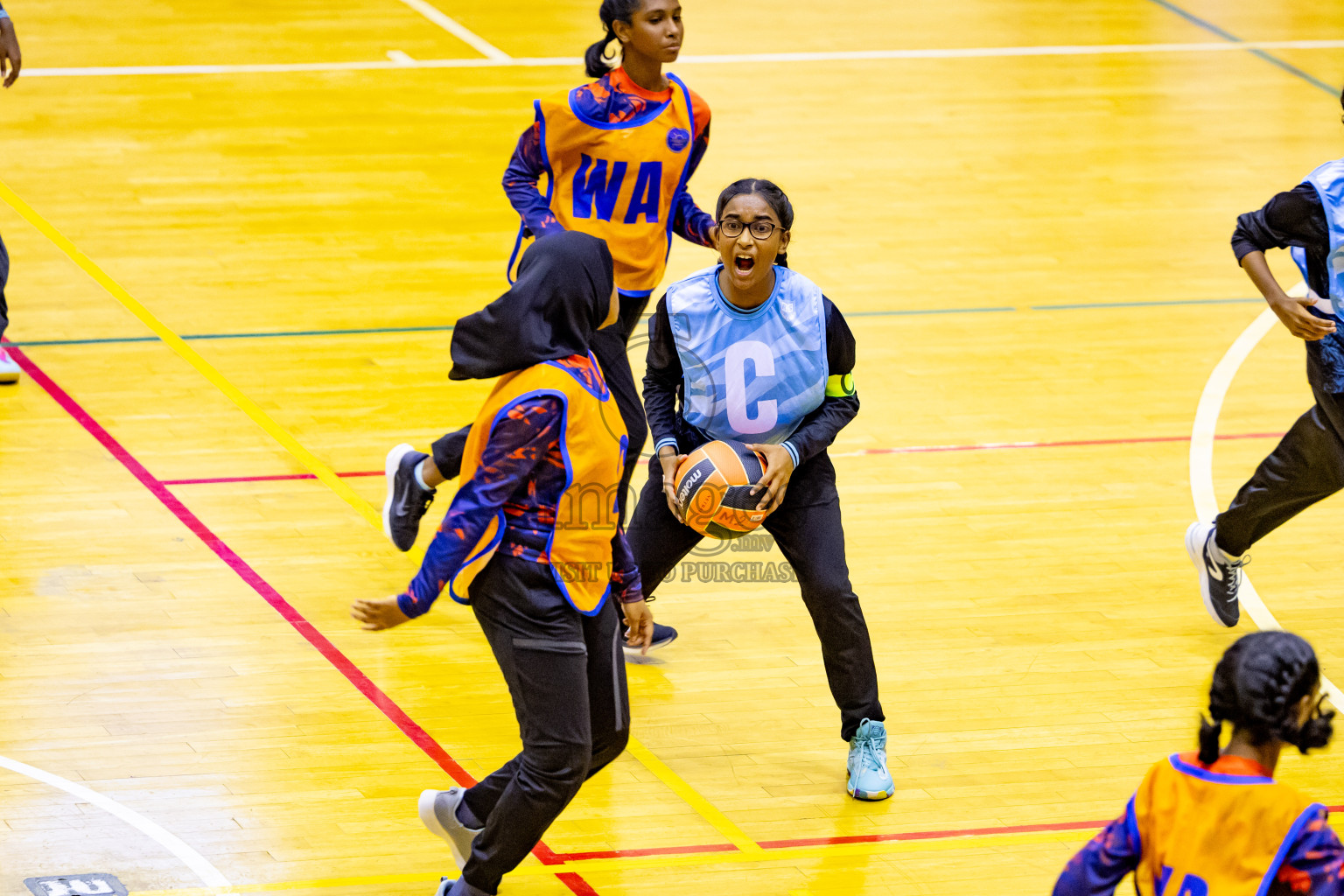 Day 2 of 25th Inter-School Netball Tournament was held in Social Center at Male', Maldives on Saturday, 10th August 2024. Photos: Nausham Waheed / images.mv