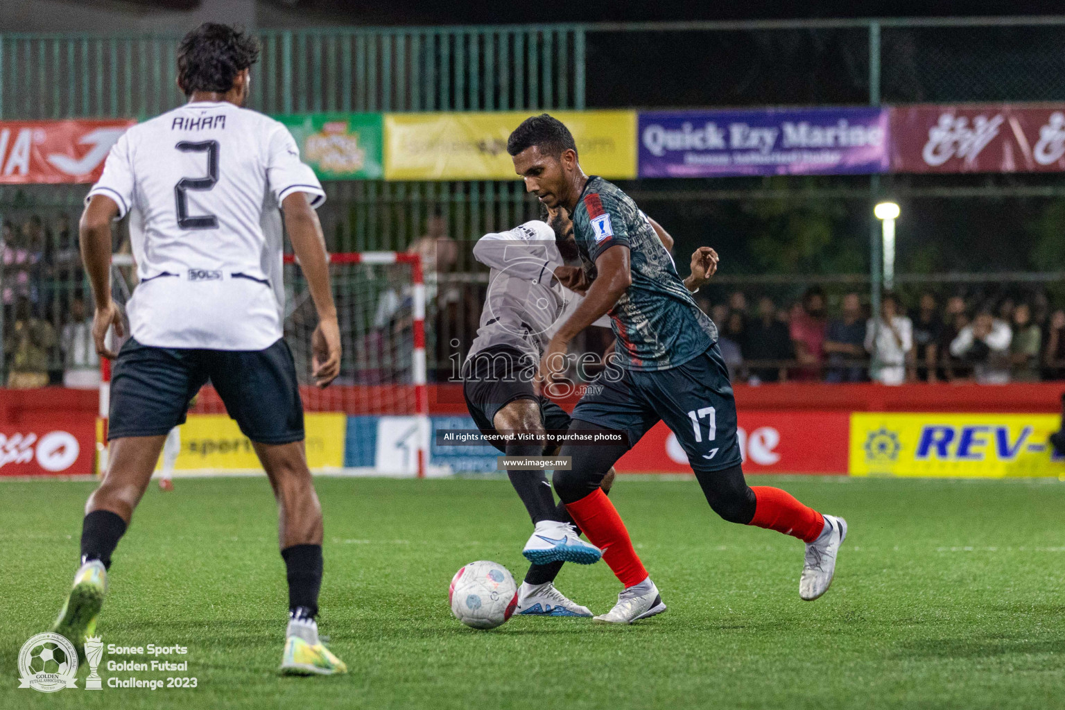 R. Inguraidhoo vs R. Innamadhoo in Day 4 of Golden Futsal Challenge 2023 on 08 February 2023 in Hulhumale, Male, Maldives