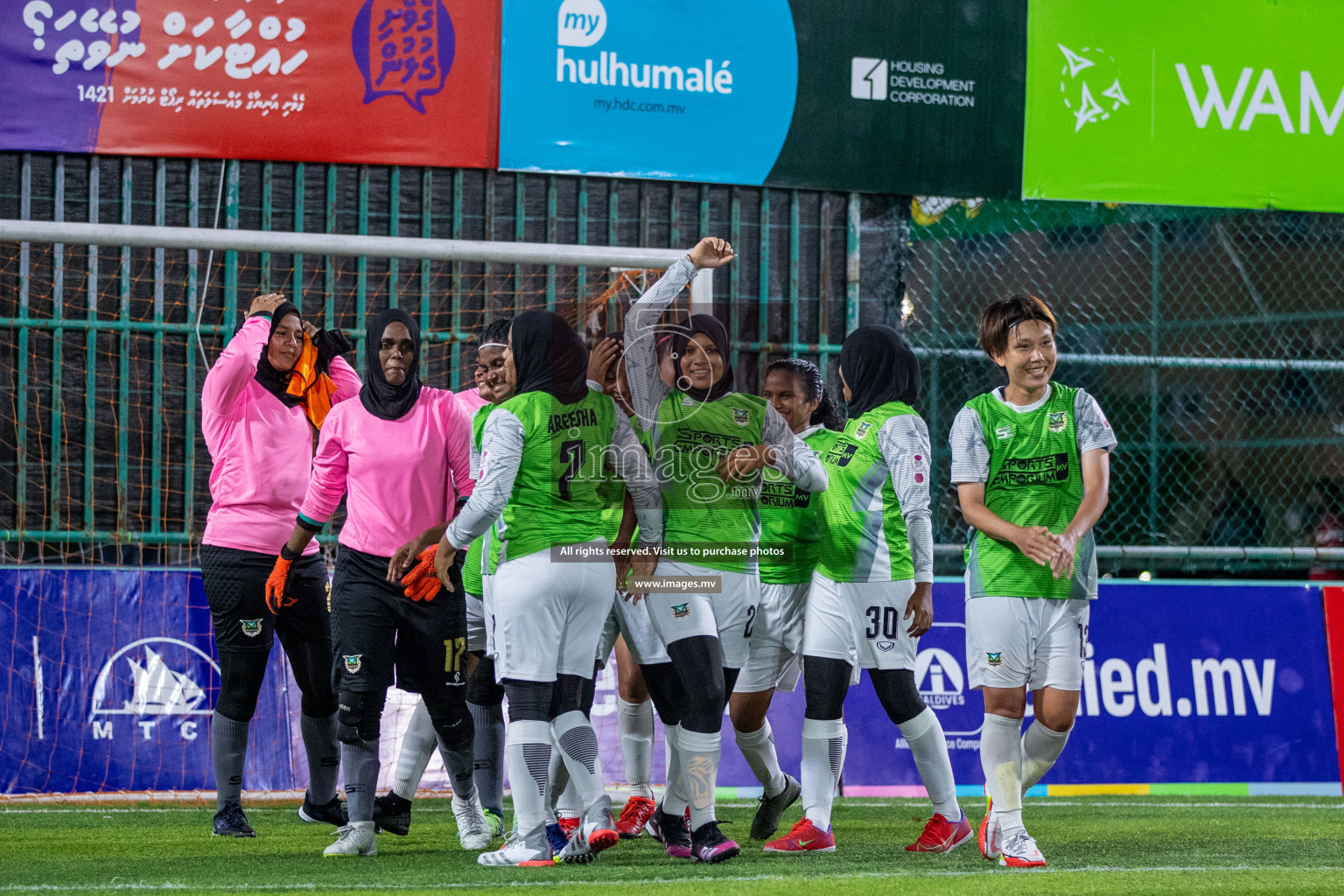 Club WAMCO vs DSC in the Semi Finals of 18/30 Women's Futsal Fiesta 2021 held in Hulhumale, Maldives on 14th December 2021. Photos: Ismail Thoriq / images.mv