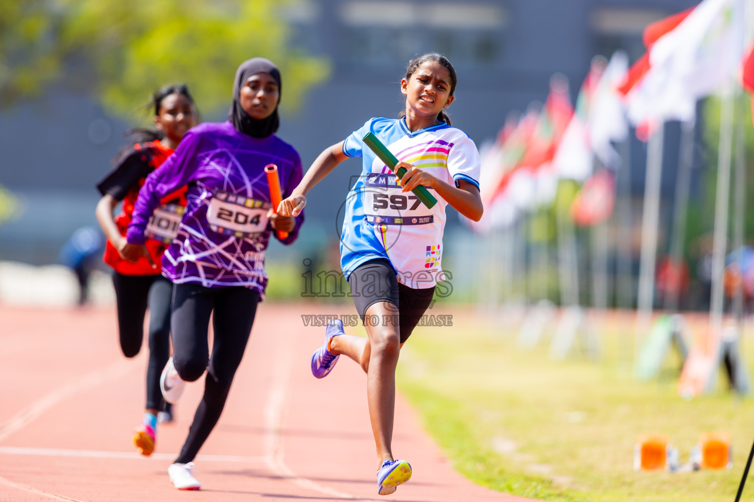 Day 6 of MWSC Interschool Athletics Championships 2024 held in Hulhumale Running Track, Hulhumale, Maldives on Thursday, 14th November 2024. Photos by: Nausham Waheed / Images.mv