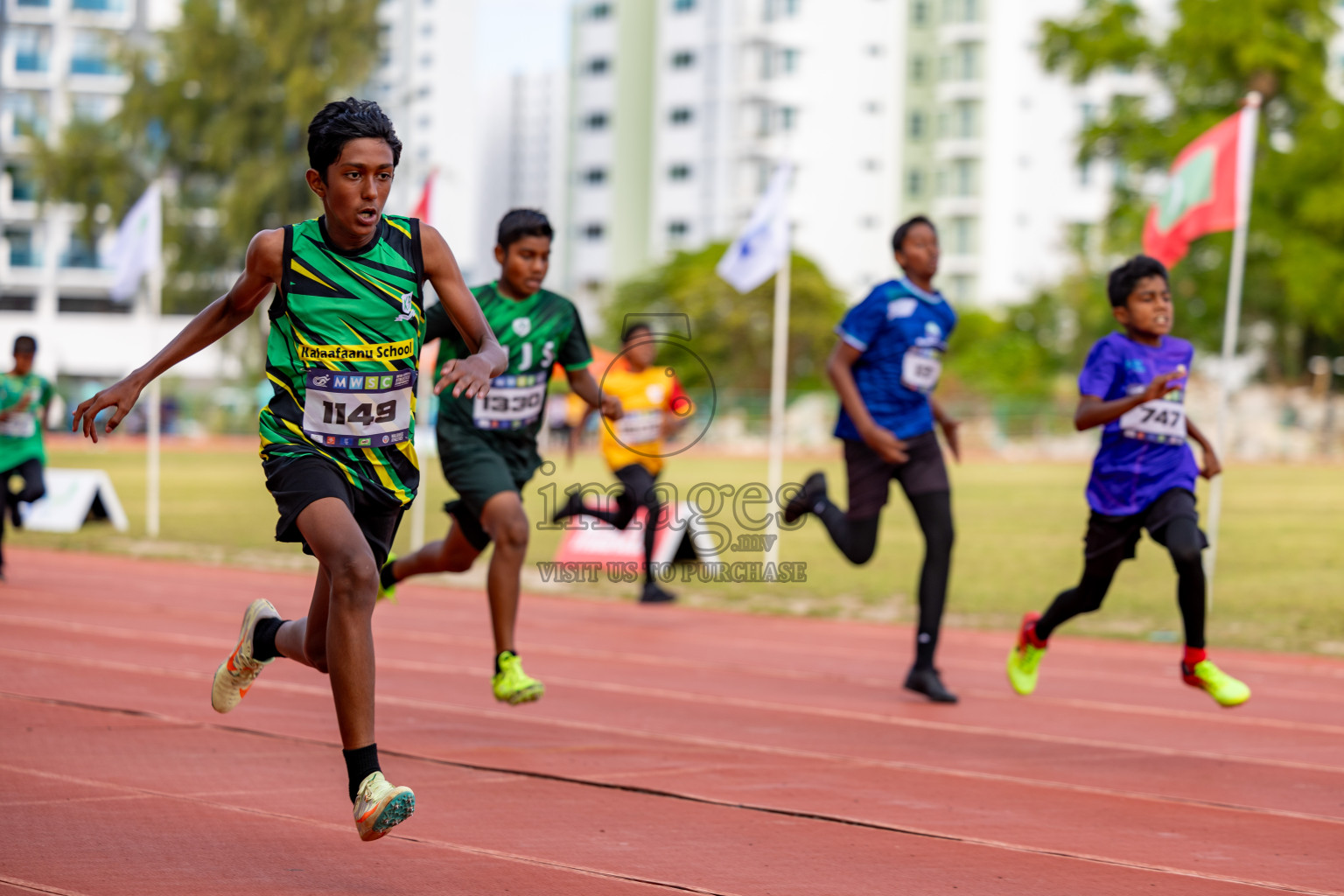 Day 2 of MWSC Interschool Athletics Championships 2024 held in Hulhumale Running Track, Hulhumale, Maldives on Sunday, 10th November 2024. 
Photos by: Hassan Simah / Images.mv