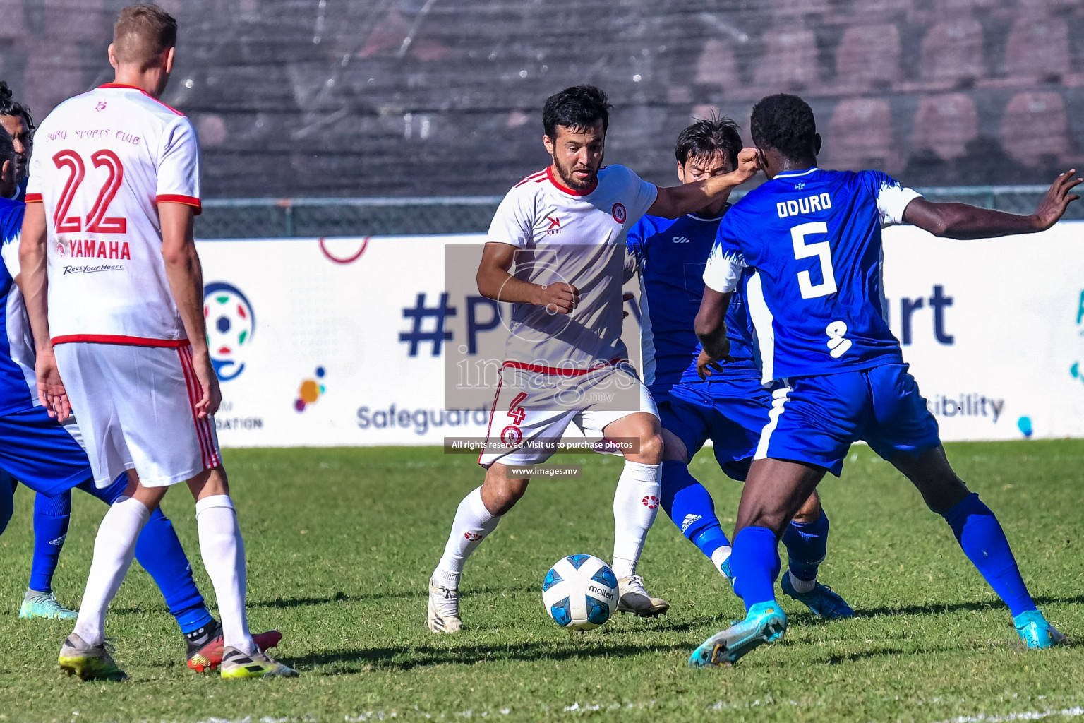 Buru Sports Club vs New Radiant Sports Club in the 2nd Division 2022 on 14th Aug 2022, held in National Football Stadium, Male', Maldives Photos: Nausham Waheed / Images.mv