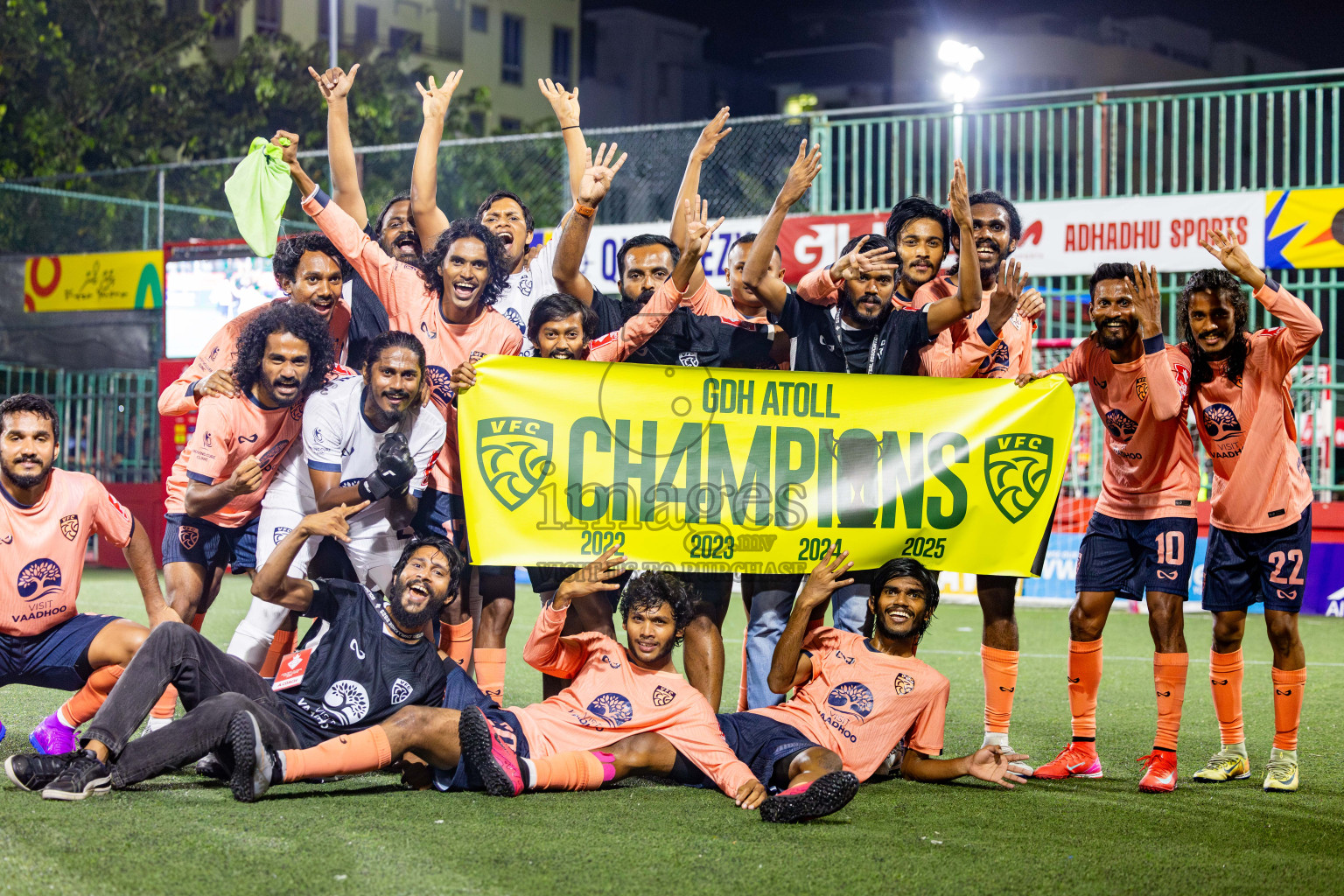 GDh Vaadhoo vs GDh Gadhdhoo in Gaafu Dhaal Atoll Final in Day 24 of Golden Futsal Challenge 2025 was held on Tuesday , 28th January 2025, in Hulhumale', Maldives. Photos: Nausham Waheed / images.mv