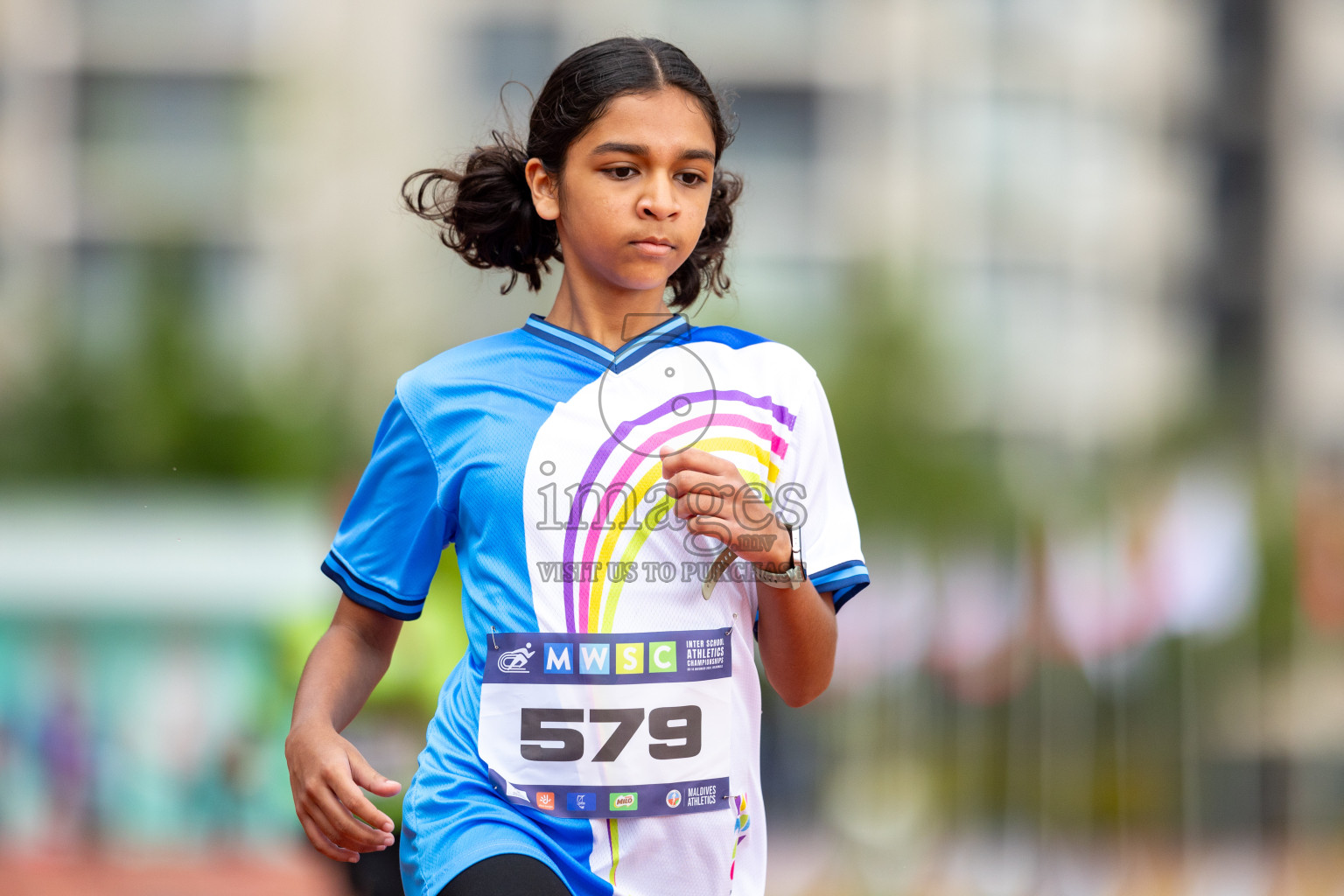 Day 1 of MWSC Interschool Athletics Championships 2024 held in Hulhumale Running Track, Hulhumale, Maldives on Saturday, 9th November 2024. 
Photos by: Ismail Thoriq / images.mv