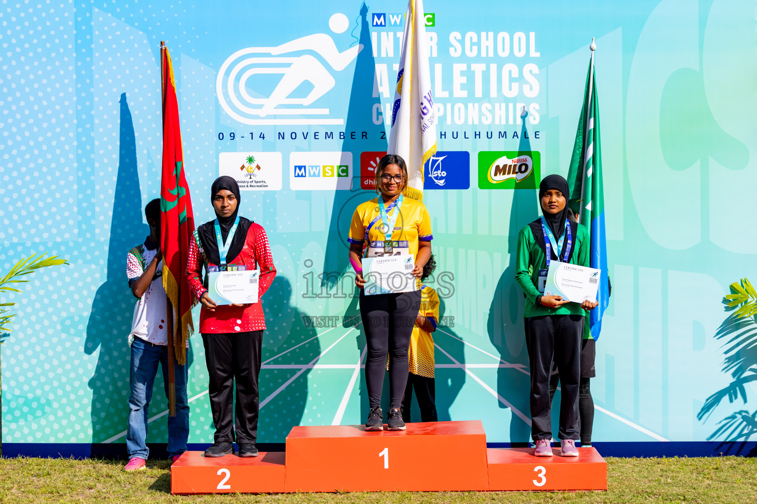 Day 3 of MWSC Interschool Athletics Championships 2024 held in Hulhumale Running Track, Hulhumale, Maldives on Monday, 11th November 2024. Photos by: Nausham Waheed / Images.mv