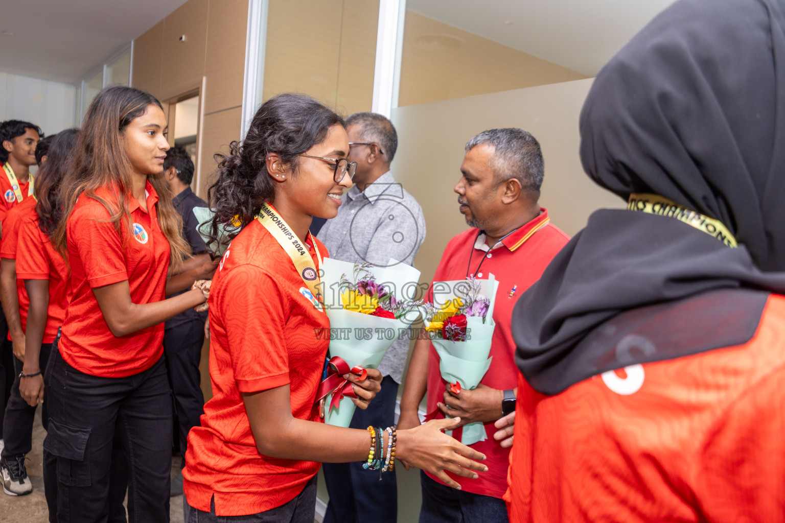 Arrival of Junior athletics team after 4th South Asian Junior Athletics Championship. Both Junior Men and Women's team won Bronze from 4x100m Relay event. 
Photos: Ismail Thoriq / images.mv