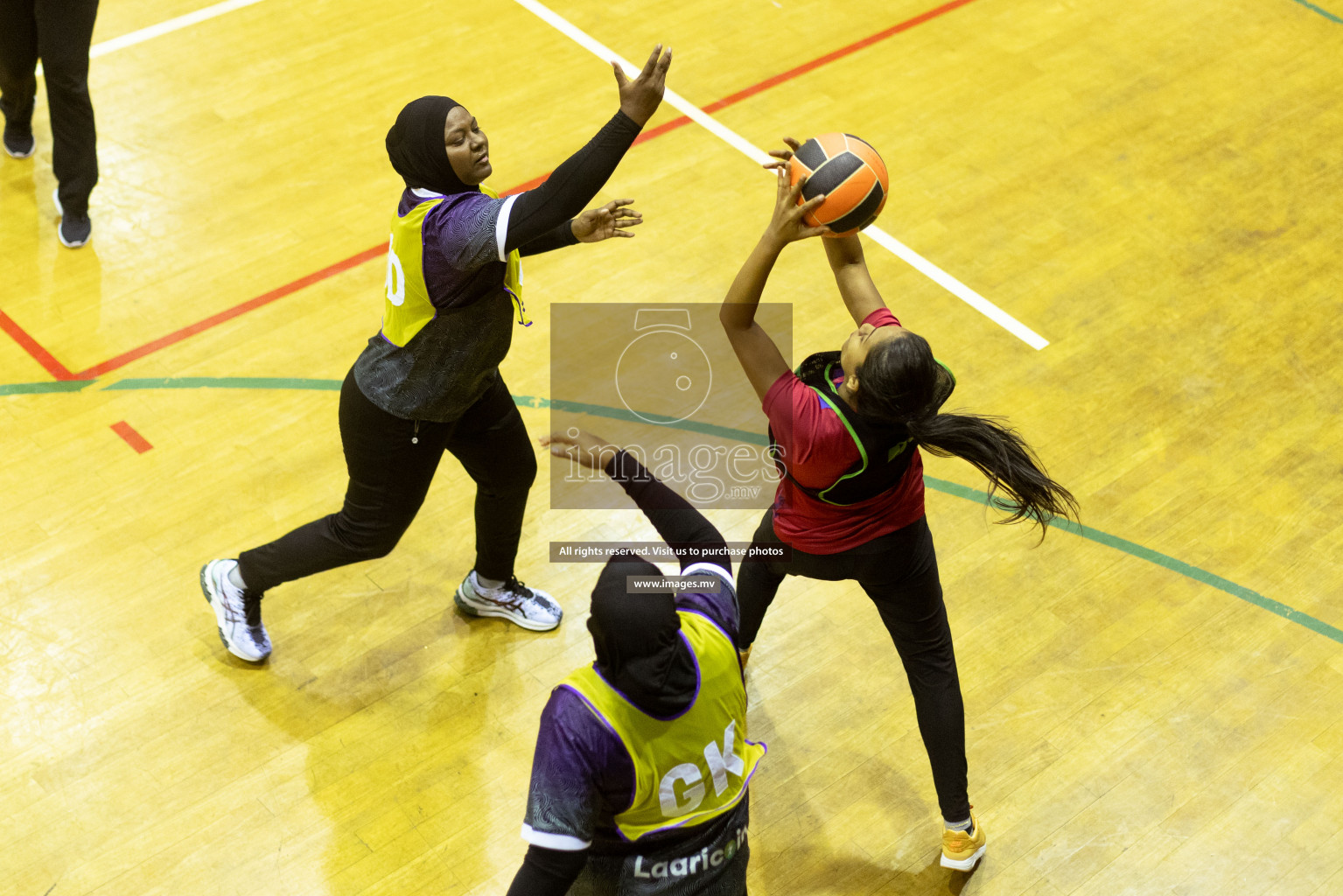 Sports Club Skylark vs United Unity Sports Club in the Milo National Netball Tournament 2022 on 19 July 2022, held in Social Center, Male', Maldives. Photographer: Shuu / Images.mv