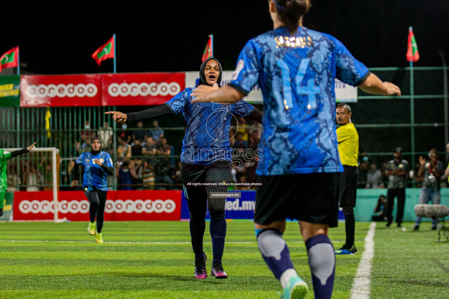 MPL vs Police Club in the Semi Finals of 18/30 Women's Futsal Fiesta 2021 held in Hulhumale, Maldives on 14th December 2021. Photos: Shuu Abdul Sattar / images.mv