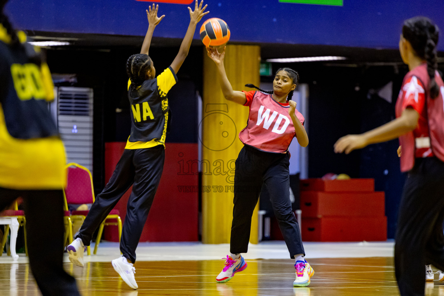 Day 4 of 25th Inter-School Netball Tournament was held in Social Center at Male', Maldives on Monday, 12th August 2024. Photos: Nausham Waheed / images.mvbv c