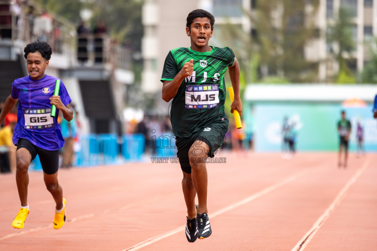 Day 6 of MWSC Interschool Athletics Championships 2024 held in Hulhumale Running Track, Hulhumale, Maldives on Thursday, 14th November 2024. Photos by: Ismail Thoriq / Images.mv