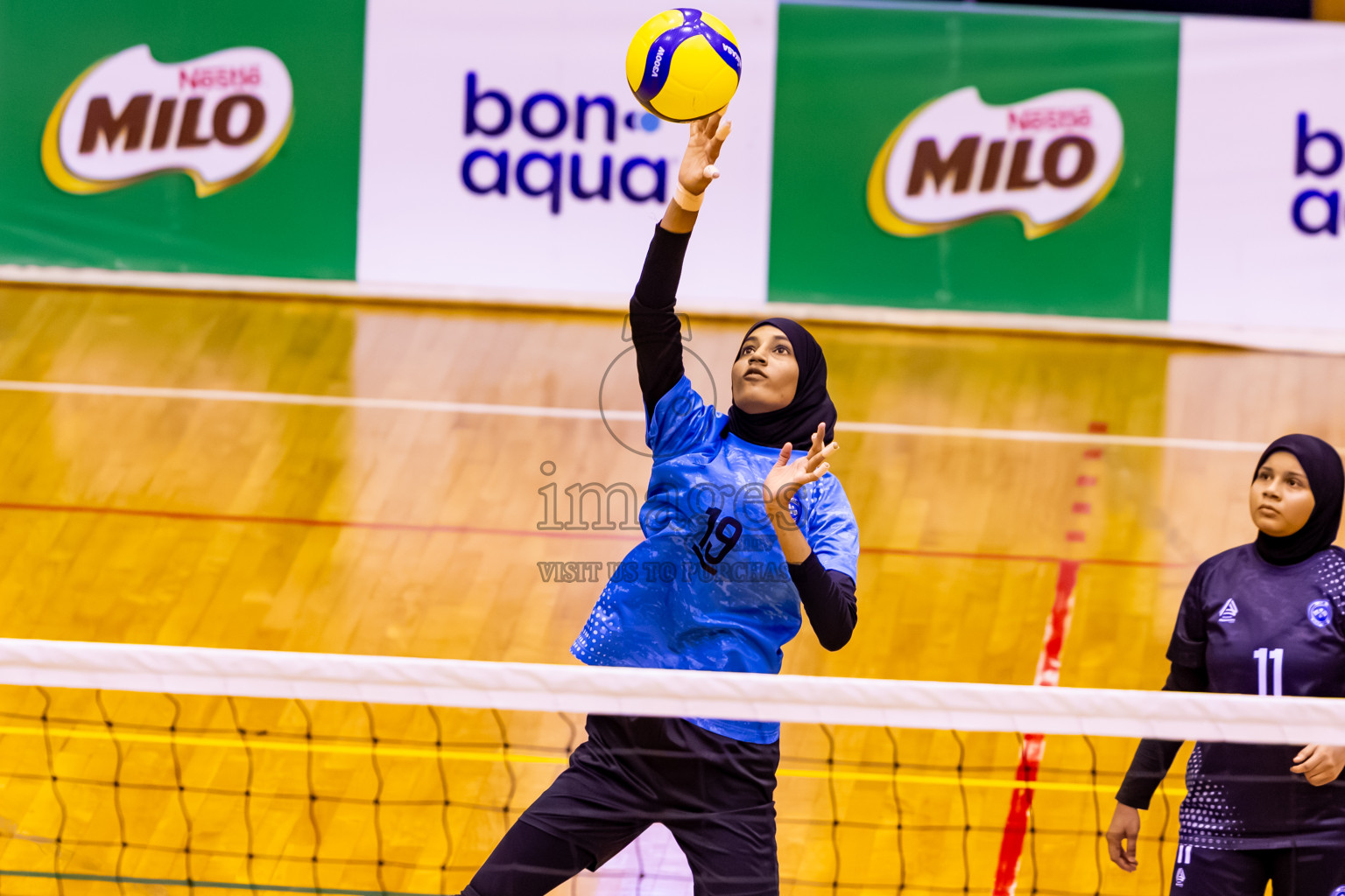 Male' City Team 1 vs Male' City Team 3 in the Finals of MILO Raajje Volley Junior Championship 2025 (U19 Girls) was held in Social Center Indoor Hall, Maldives on Sunday, 28th September 2025. Photos: Nausham Waheed / images.mv