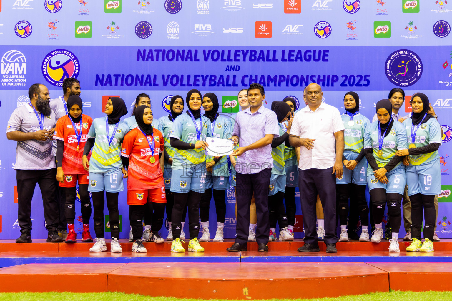 Police Club vs Club Wamco in the Final of Women's Division of National Volleyball Championship 2025 held in Male', Maldives on Sunday, 4th May 2025 at Social Center Indoor Hall Photos By: Nausham Waheed / images.mv