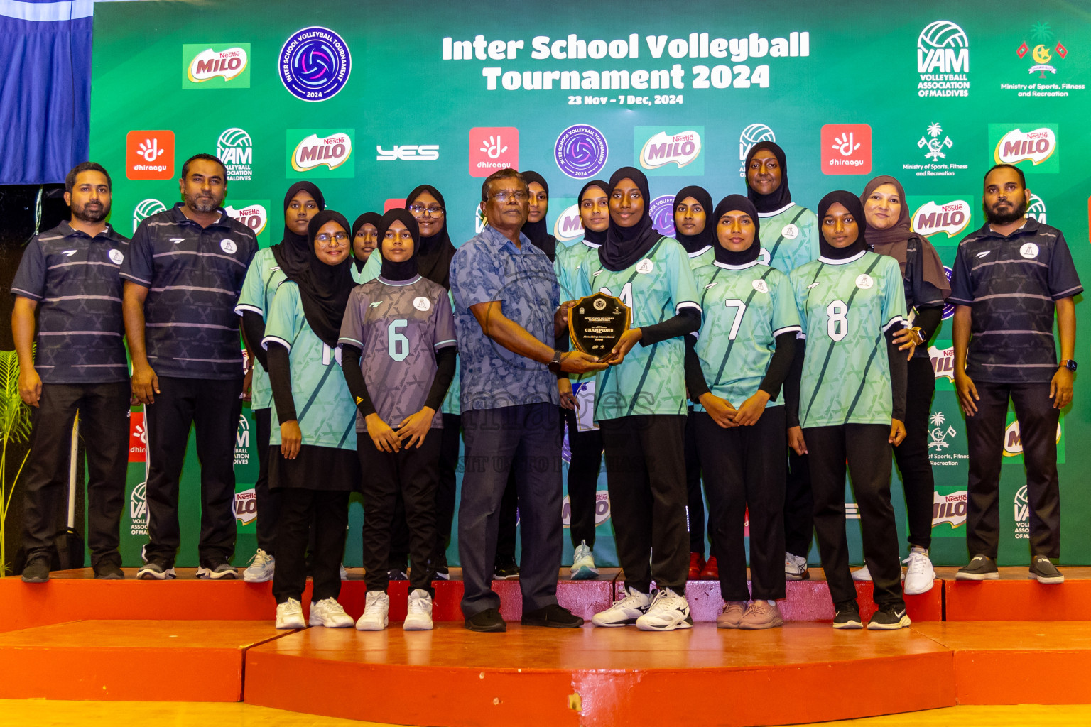 Finals of Interschool Volleyball Tournament 2024 was held in Social Center at Male', Maldives on Friday, 6th December 2024. Photos: Nausham Waheed / images.mv