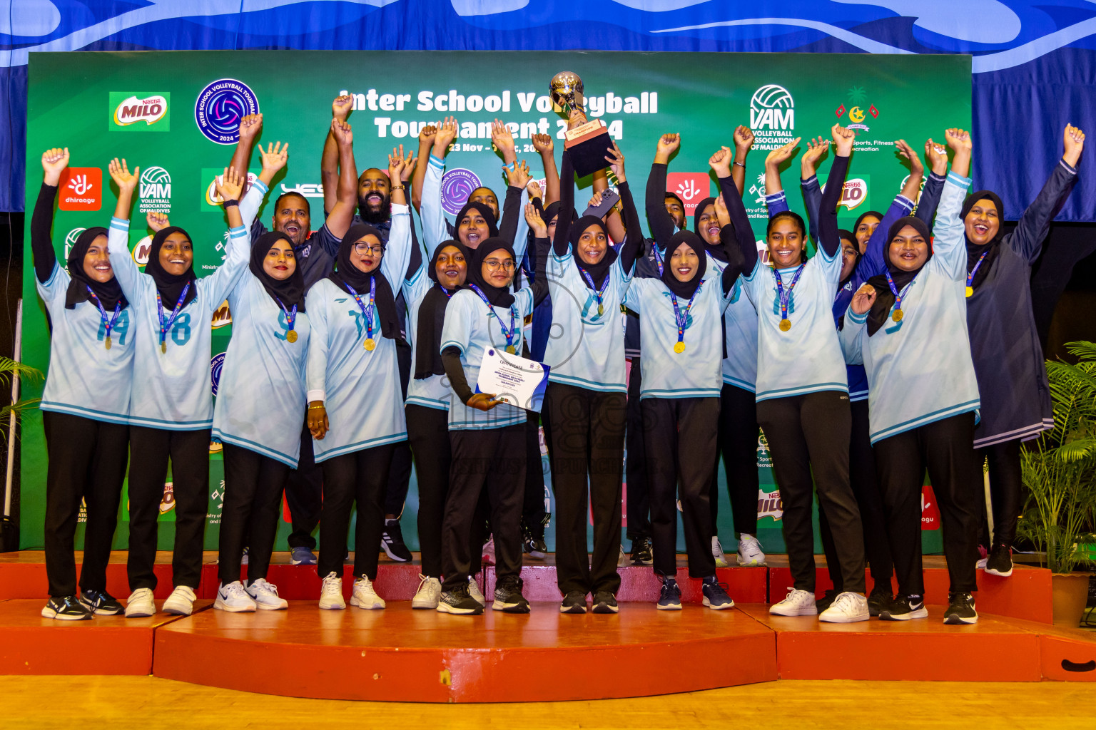 Finals of Interschool Volleyball Tournament 2024 was held in Social Center at Male', Maldives on Friday, 6th December 2024. Photos: Nausham Waheed / images.mv