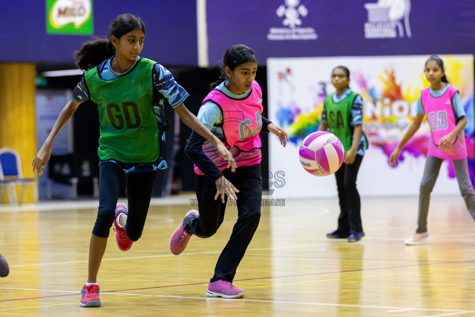 High Flyers vs Netkids A in Day 1 of 3rd Junior Championship - Netball association of Maldives, held at Social Center on 19th January 2025 . Photos by Shuu Abdul Sattar