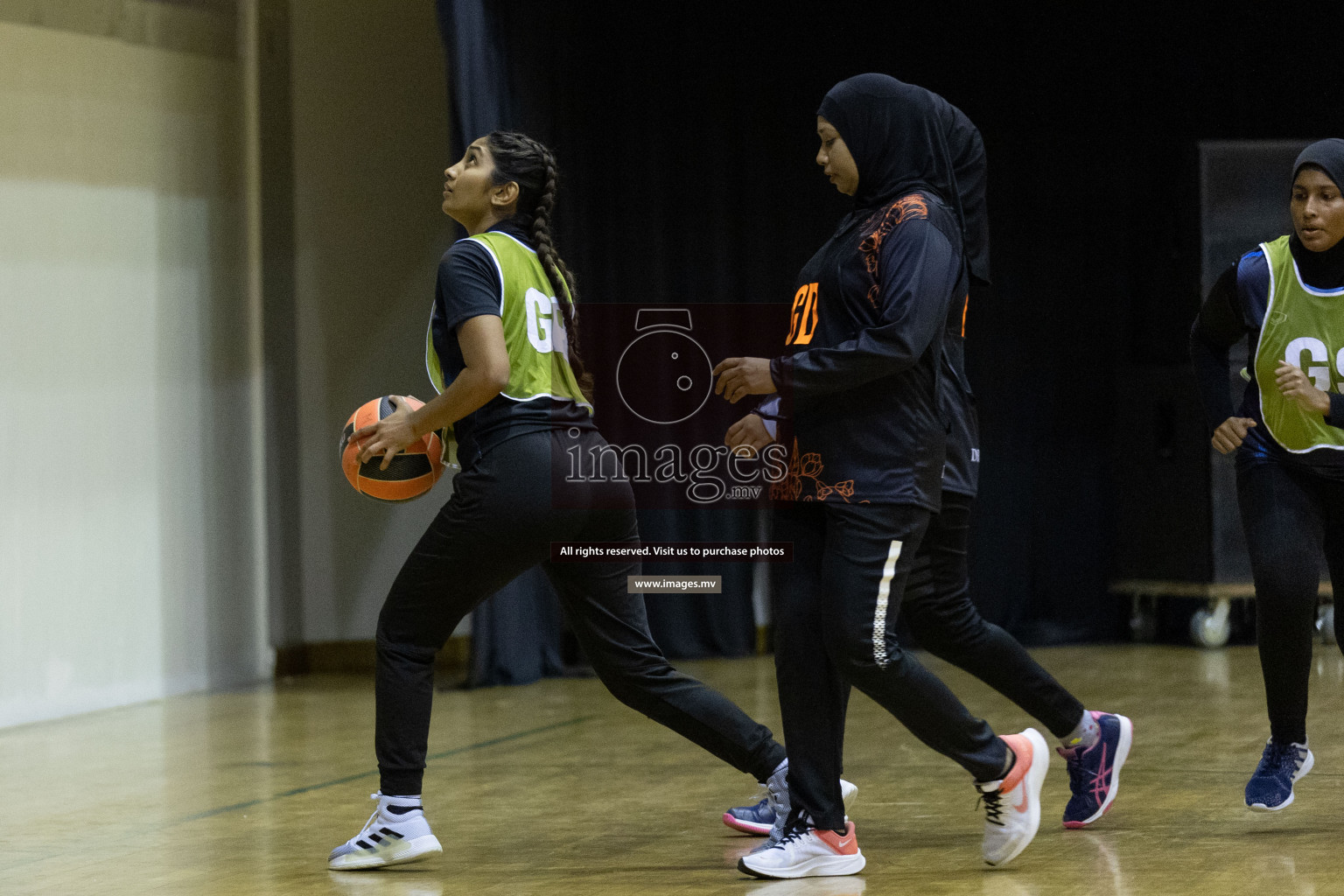 Club Matrix vs Youth United Sports Club in the Milo National Netball Tournament 2022 on 19 July 2022, held in Social Center, Male', Maldives. Photographer: Shuu / Images.mv