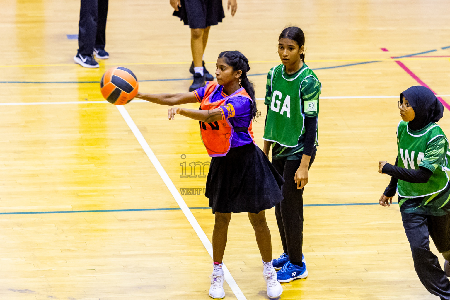 Day 9 of 25th Inter-School Netball Tournament was held in Social Center at Male', Maldives on Monday, 19th August 2024. Photos: Nausham Waheed / images.mv