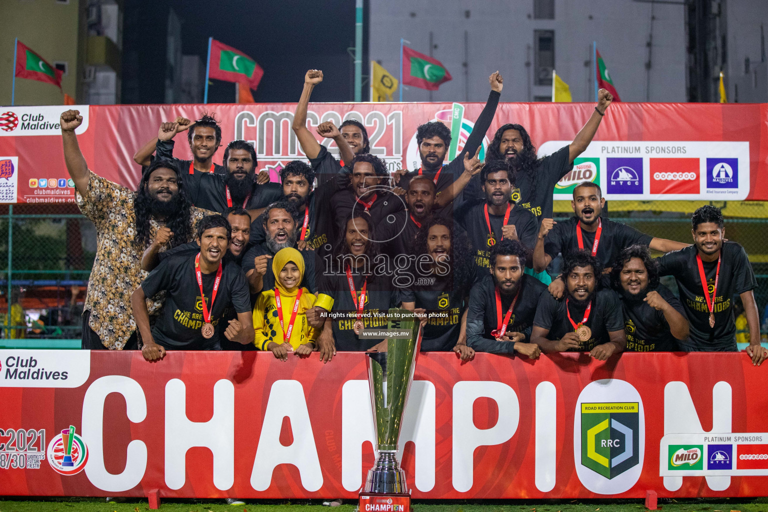 RRC Vs FSM in the Semi Finals of Club Maldives 2021 held in Hulhumale, Maldives on 19 December 2021. Photos: Ismail Thoriq / images.mv