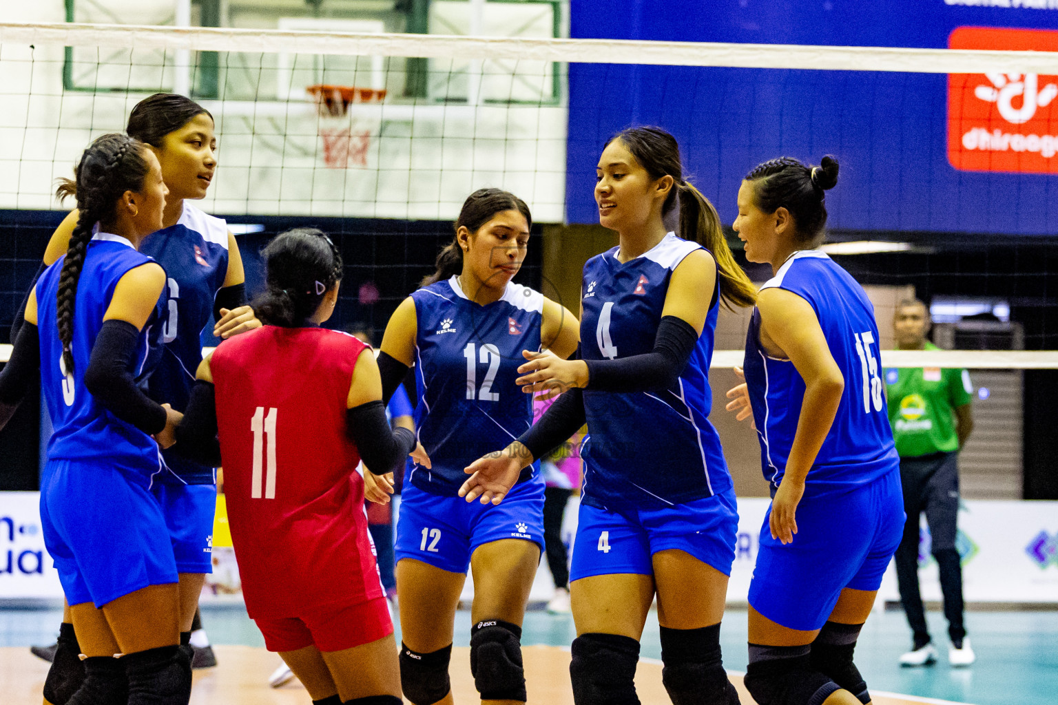 Nepal vs Maldives in Day 3 of CAVA U20 Woman's Volleyball Championship 2024 was held in Social Center, Male', Maldives on 20th July 2024. Photos: Nausham Waheed / images.mv