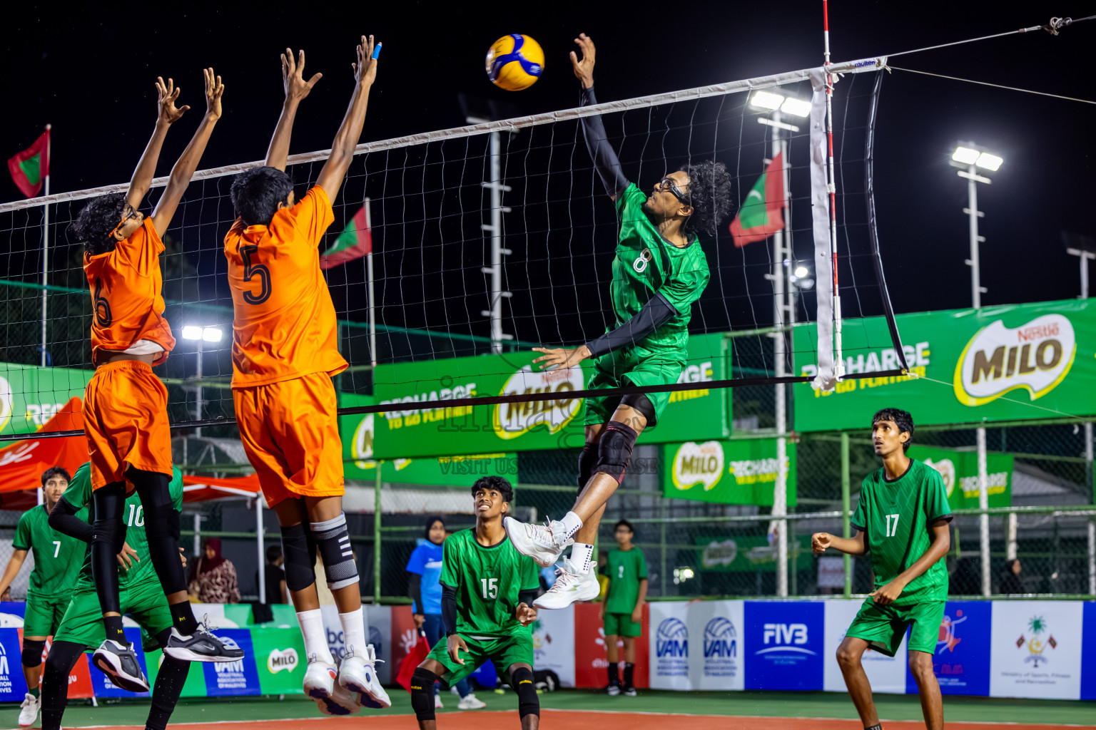Sports Club Vision vs Sports Club Dhirun in the Bronze Match of Milo National Junior Volleyball Championship 2025 Men's Division was held on Saturday, 29th November 2025 at Ekuveni Turf Court Male', Maldives. Photos: Nausham Waheed / images.mv