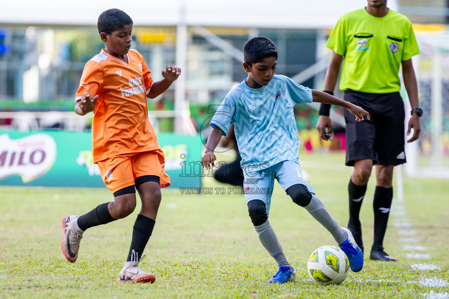Day 3 of MILO Academy Championship 2025 (U-12) was held at Henveiru Stadium in Male', Maldives on Saturday, 3rd May 2025. Photos: Nausham Waheed / images.mv