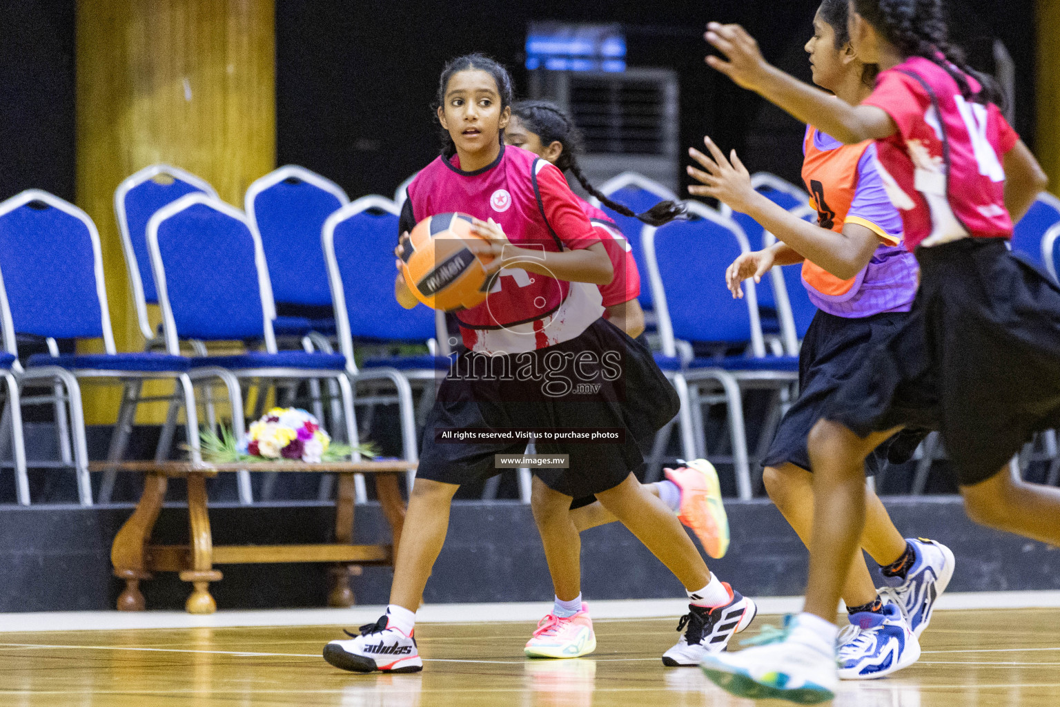 Day 11 of 24th Interschool Netball Tournament 2023 was held in Social Center, Male', Maldives on 6th November 2023. Photos: Nausham Waheed / images.mv