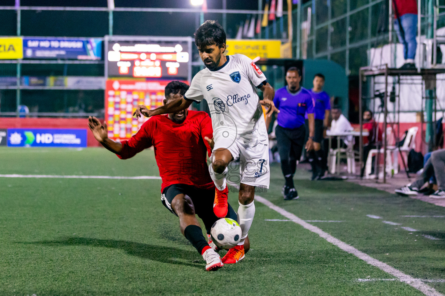 M. Raiymandhoo vs M. Veyvah in Day 19 of Golden Futsal Challenge 2024 was held on Friday, 2nd February 2024 in Hulhumale', Maldives Photos: Hassan Simah / images.mv