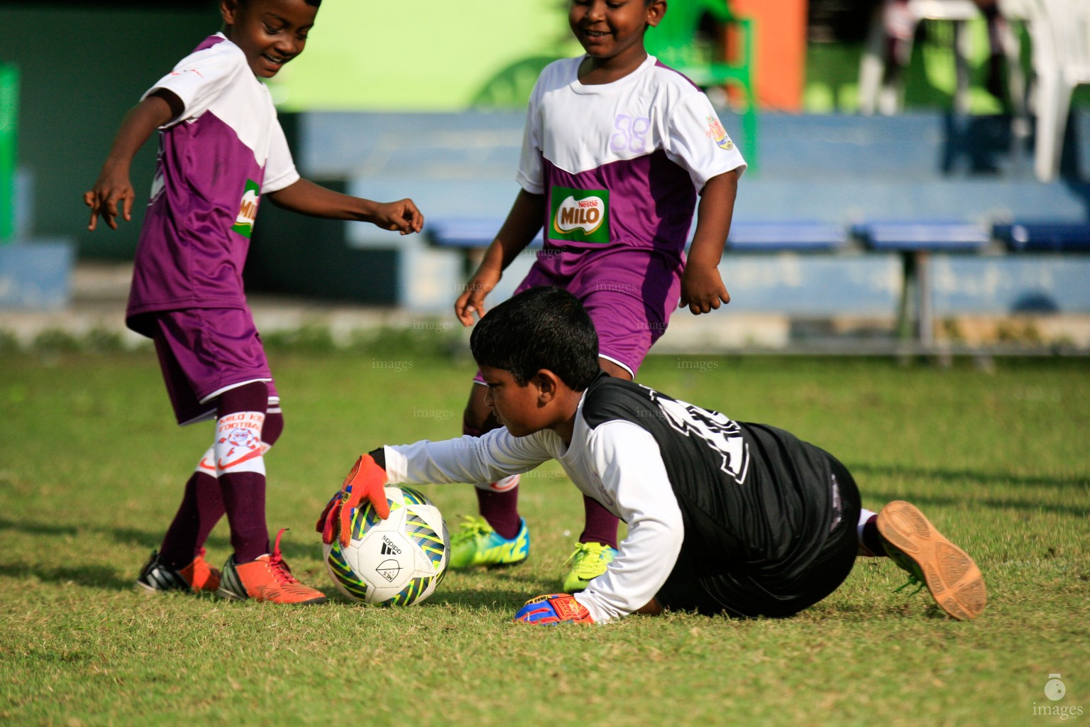 Day 2 of Milo Kids Football Fiesta in Henveiru Grounds  in Male', Maldives, Thursday, April. 07, 2016.(Images.mv Photo/ Hussain Sinan).