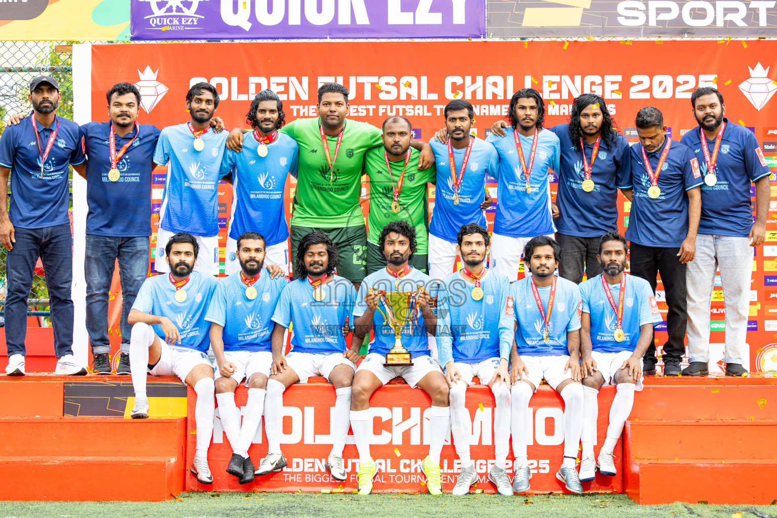 Sh Kanditheemu vs Sh Milandhoo in Day 21 of Golden Futsal Challenge 2025 was held on Saturday , 25th January 2025, in Hulhumale', Maldives.
Photos: Ismail Thoriq / images.mv