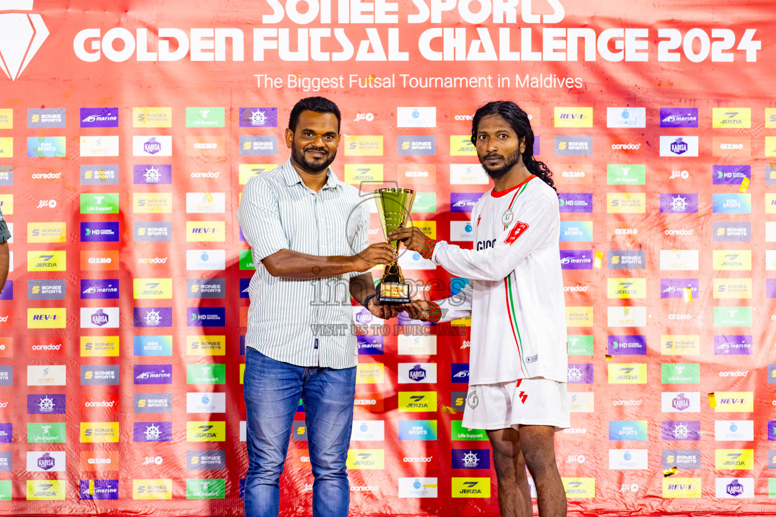 L Gan vs L Isdhoo in Day 28 of Golden Futsal Challenge 2024 was held on Sunday , 11th February 2024 in Hulhumale', Maldives Photos: Nausham Waheed / images.mv